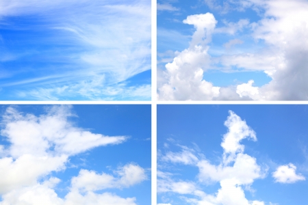 collection of natural sky in daylight composition stock photo
