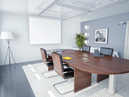 oficina moderna interior 3D rendering