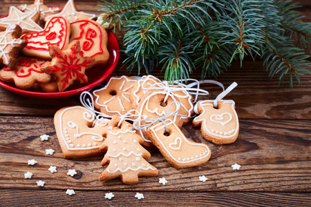 christmas cookies handmade lies on wooden background gingerbread christmas cookie deco