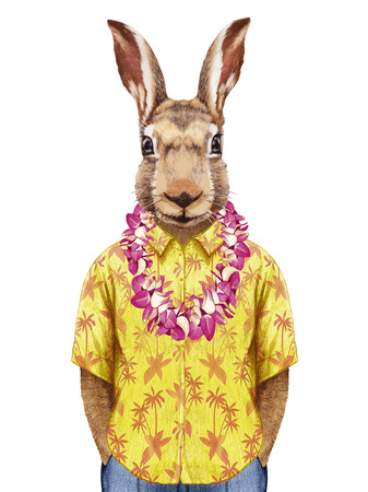 ハワイアン レイ夏シャツでうさぎの肖像画 手描きイラスト デジタル色します の写真素材 画像素材 Image ハワイアン レイ夏シャツでうさぎの肖像画 手描きイラスト デジタル色します の写真素材 画像素材 Image