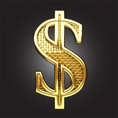 dolar: Con số vàng thực hiện trong vector Hình minh hoạ