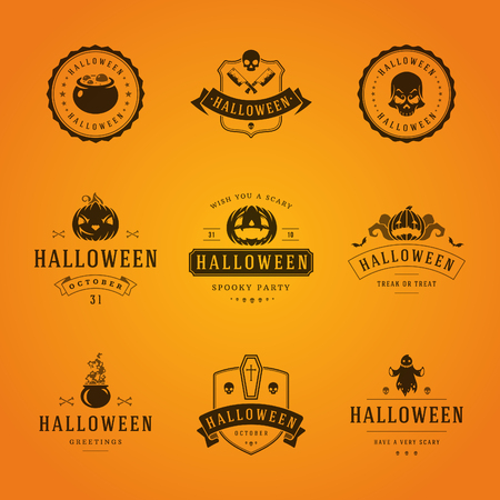 happy halloween label