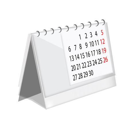 white table calendar stand raster isolated icon desk calendar stock