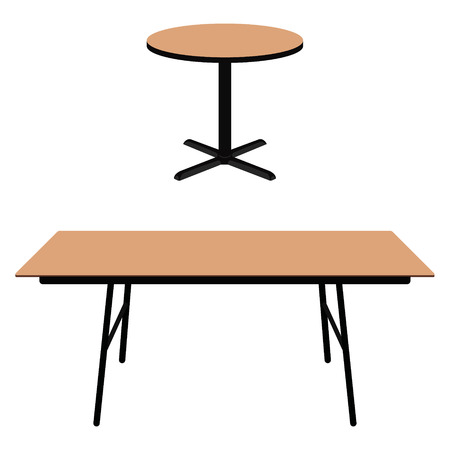 ベクトル イラスト空木製丸テーブルです 木製の家具 のイラスト素材 ベクタ Image