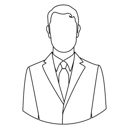 raster illustration line businessman icon male outline drawing