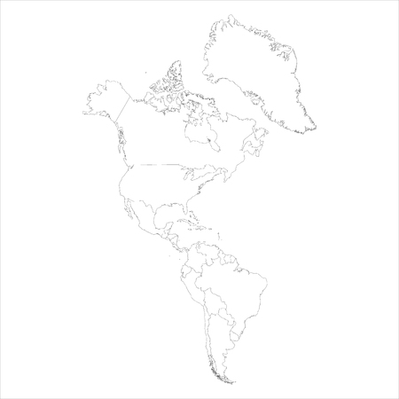blank north and south america map