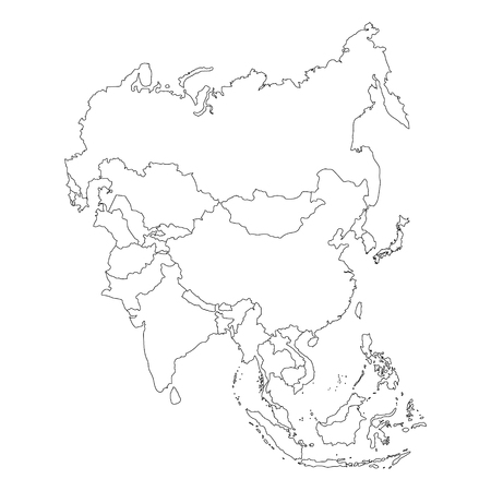 asia continent map outline