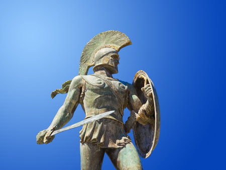 スパルタ ギリシャ 歴史背景王レオニダスの像 の写真素材 画像素材 Image