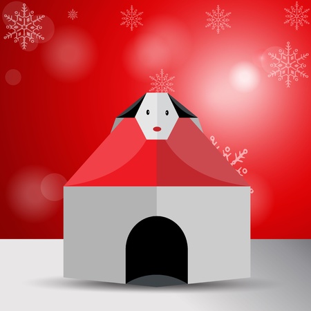 犬のベクトルおりがみはうすのイラスト素材 ベクタ Image