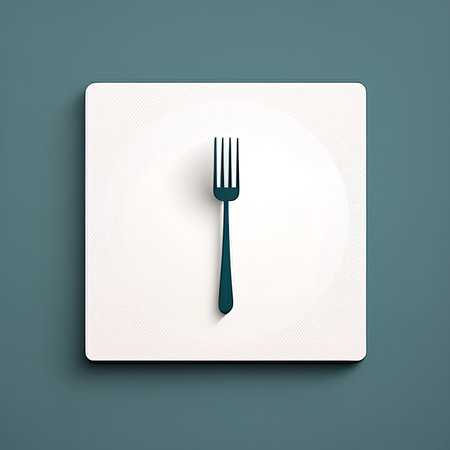 Fork icon isolated on blue background. cutlery symbol. 3d illustration