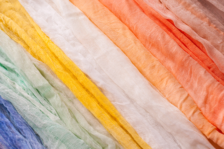 painted gauze pieces of fabric for a nice bright background