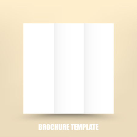 blank tri fold paper brochure design template with soft shadows tri fold paper