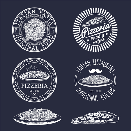 ビンテージのヒップスターのイタリア料理ベクトルのロゴ モダンなパスタやピザに署名します 手には ピッツェリア アイコンのイラストが描かれました の イラスト素材 ベクタ Image ビンテージのヒップスターのイタリア料理ベクトルのロゴ モダンなパスタやピザに署名します 手には ピッツェリア アイコンのイラストが描かれました の イラスト素材 ベクタ Image