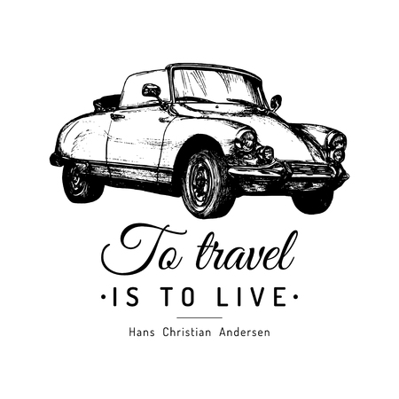 手描きの車 レトロな手は 車の図をスケッチしました のイラスト素材 ベクタ Image