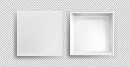 White Box Mock Up Vector 3d Model Top View Isolated Blank Realistic Royalty Free Cliparts Vectors And Stock Illustration Image 145243863