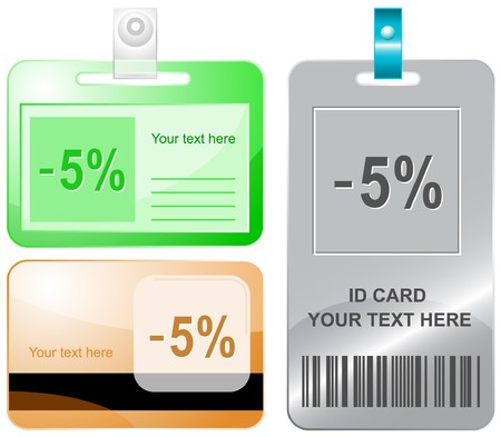 5 id cards Stock Photo