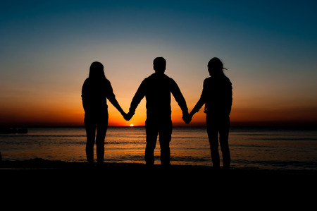 Silhouette Of Three Friends In The Morning At The Beach, Holding - 450x299 - jpeg Freedom Holding Hands