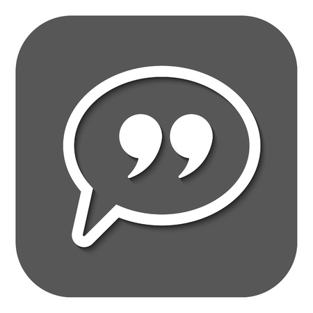 クォーテーション マークの吹き出しアイコンです 引用 引用 意見のシンボル フラットのベクトル図ボタン のイラスト素材 ベクタ Image
