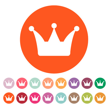 王冠のアイコン 王冠のシンボル フラットのベクター イラストです ボタン セット のイラスト素材 ベクタ Image