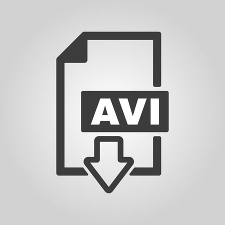 Avi のアイコン 動画ファイル形式のシンボル フラットのベクトル図 のイラスト素材 ベクタ Image
