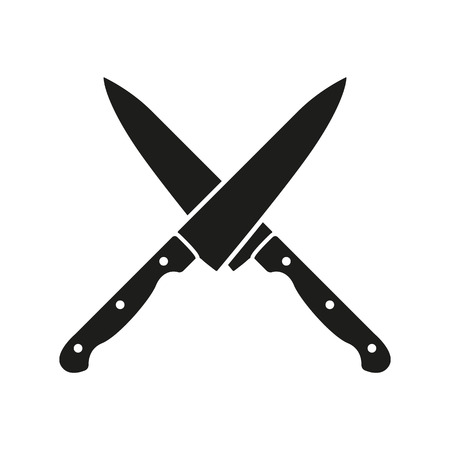 The crossed knives icon. Knife and chef, kitchen symbol. Flat Vector illustration - 42854569