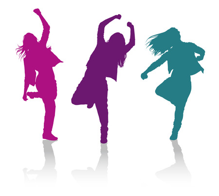 ヒップホップ ダンスを踊る女の子の詳細なシルエットのイラスト素材 ベクタ Image ヒップホップ ダンスを踊る女の子の詳細なシルエットのイラスト素材 ベクタ Image