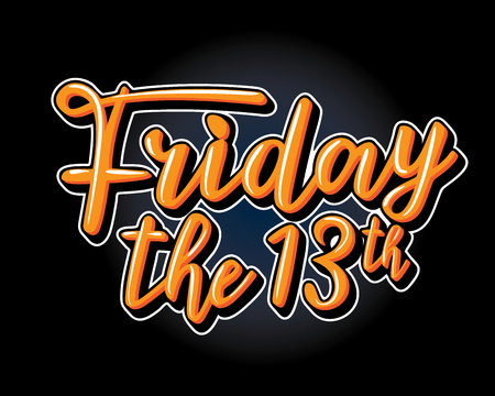Friday the 13th. hand drawn typography lettering poster for social media, sites, party decorations.