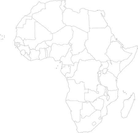 picture Mapa De Africa En Blanco Y Negro sus capitales ilustraciones vectoriales