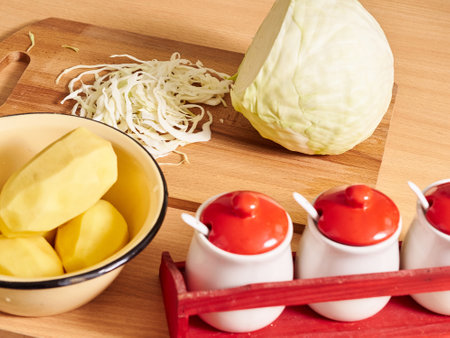 sliced cabbage slicing cabbage process of cooking porcelain stock