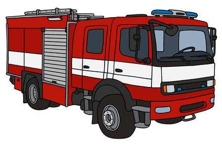 hand drawing of a firetruck royalty free cliparts vectors and