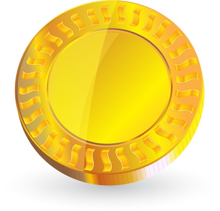 Gold coin: đồng tiền vàng bị cô lập về định dạng vector nền trắng