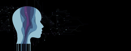 layered head silhouette, tech background, black clip art preview