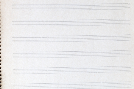 blank double pages of music book on music stand close up isolated blank sheet music book