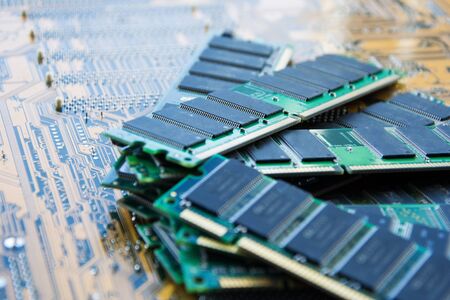 Several Pieces Of Strips Of Memory Modules Ddr And Sdram Storage