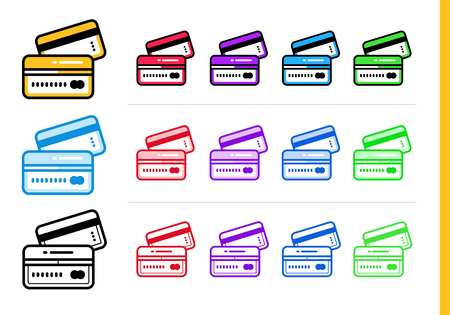 vector outline icons credit card of finance banking high quality