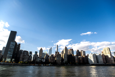 Newyork city panorama with manhattan skyline on sunny day