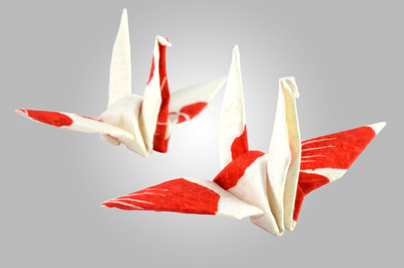origami cranes traditional japanese art of paper folding stock