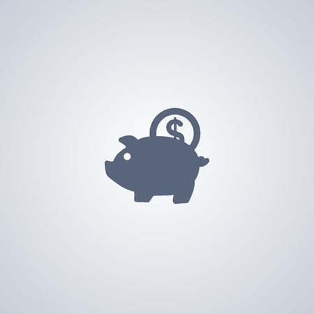 dolar: vector piggy money bank icon, flat design pictogram Hình minh hoạ