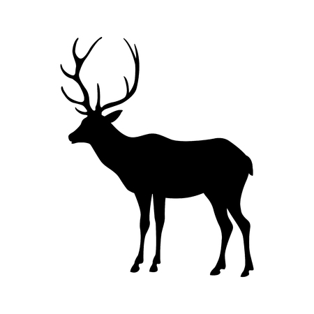 森 鹿のワシと山の風景の現実的なベクトル イラストのイラスト素材 ベクタ Image