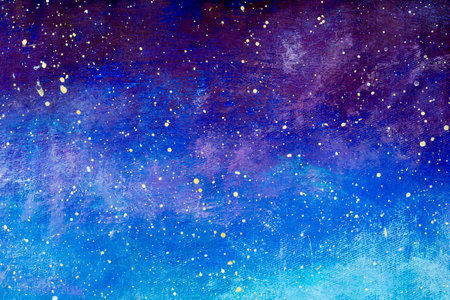 銀河・宇宙水彩イラストの写真素材・画像素材 Image 69952562