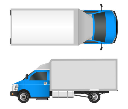 黄色のトラック テンプレート 貨物バンのベクトル イラスト Eps 10 白い背景上に分離 市内商用車配信のイラスト素材 ベクタ Image