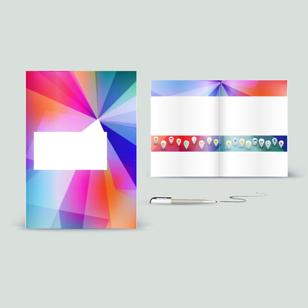 corporate booklet promotion template with color elements vector