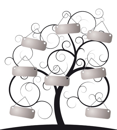 Illustration of spiral tree with label