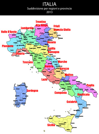 イタリアの州および領域のマップのイラスト セット のイラスト素材 ベクタ Image イタリアの州および領域のマップのイラスト セット のイラスト素材 ベクタ Image