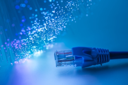 network cable with high tech technology color background stock photo