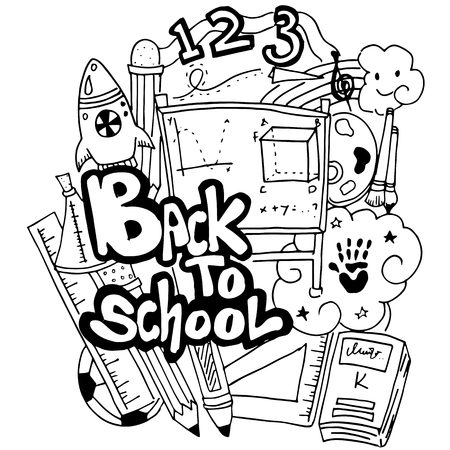 vector school education doodle