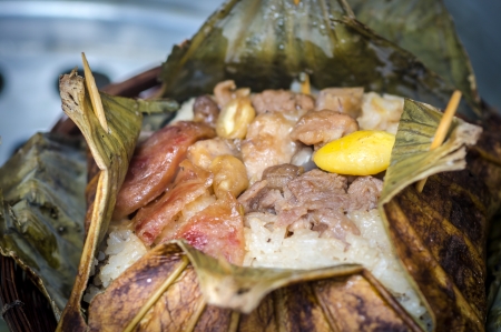 タイの伝統的な料理のハスの葉ご飯 の写真素材 画像素材 Image
