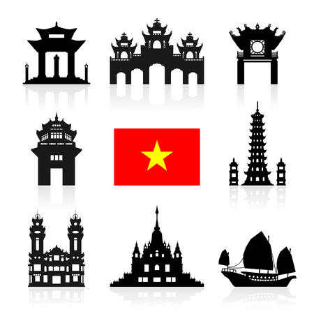 The landscape of Saigon: Địa danh du lịch Việt Nam. Vector và Illustration