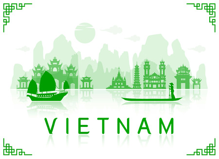 The landscape of Saigon: Địa danh du lịch Việt Nam. Vector và Illustration