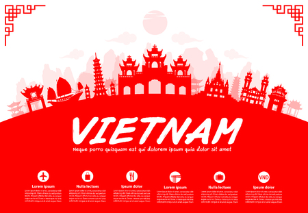 The landscape of Saigon: Địa danh du lịch Việt Nam. Vector và Illustration